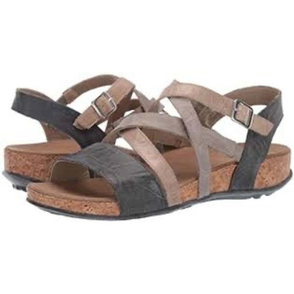 Romika Fidschi 58 cork‎ fotbed sandals strappy comfort shoes women's size 40